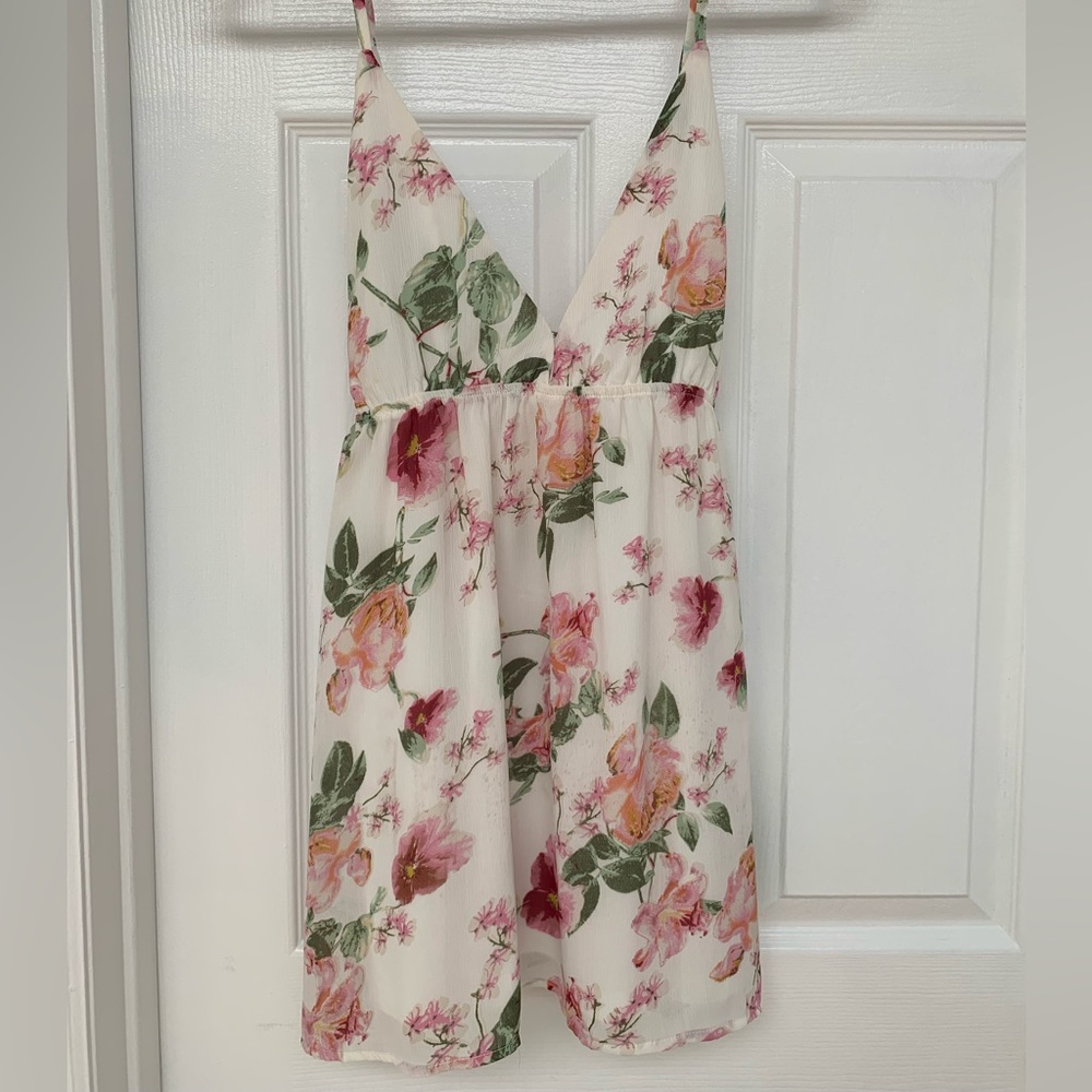 Strappy floral mini dress